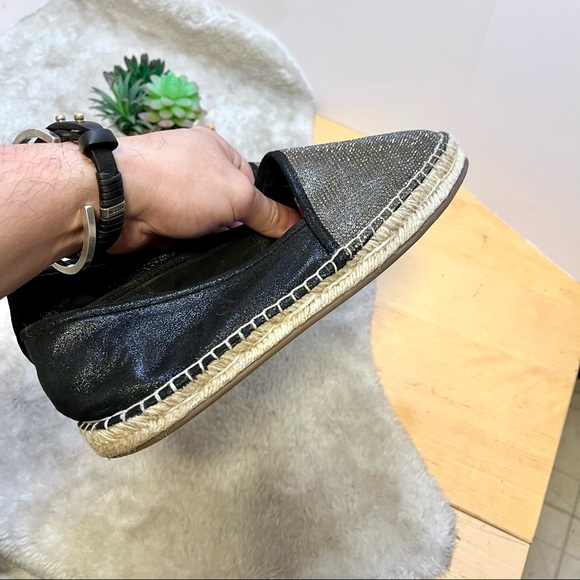 *Dune London | Graci Rhinestone Leather & Fabric Studded Espadrille Size 8 - Picture 13 of 14